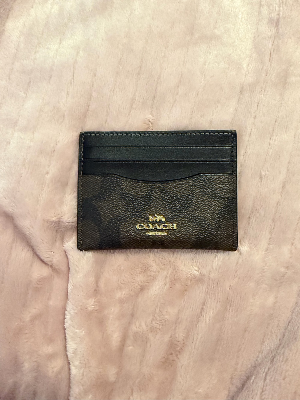 Coach Black, Brown and Gold Card Holder